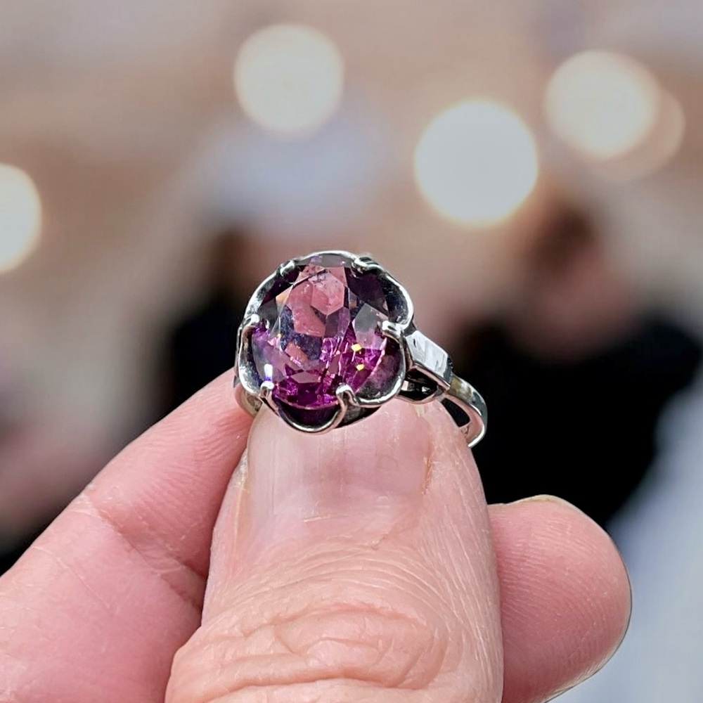 🌺Vintage Sara Coventry Sterling & Amethyst Ring - Picture 7 of 13
